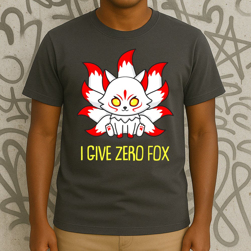 Funny I Give Zero Fox Japanese Nine Tail Fox T-Shirt