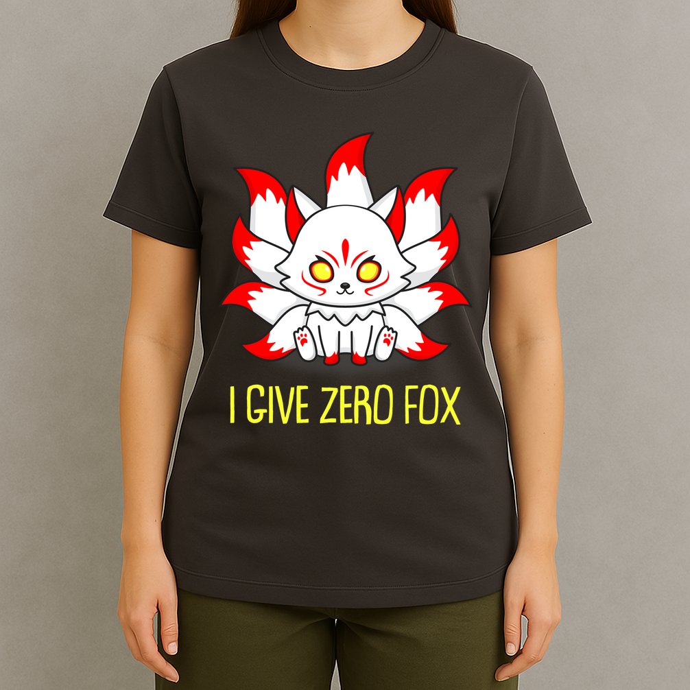 Funny I Give Zero Fox Japanese Nine Tail Fox T-Shirt