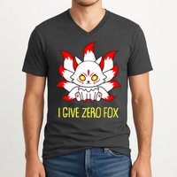 Funny I Give Zero Fox Japanese Nine Tail Fox V-Neck T-Shirt