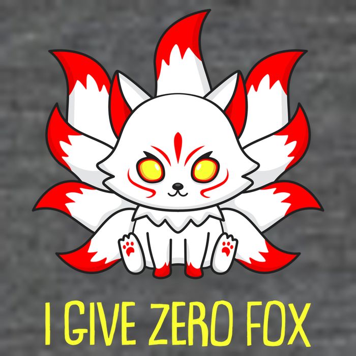 Funny I Give Zero Fox Japanese Nine Tail Fox Button