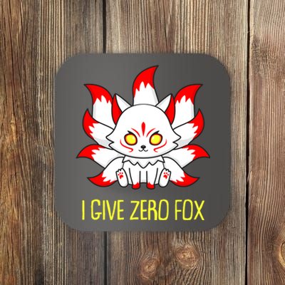 Funny I Give Zero Fox Japanese Nine Tail Fox Coaster