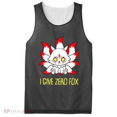 Funny I Give Zero Fox Japanese Nine Tail Fox Mesh Reversible Basketball Jersey Tank