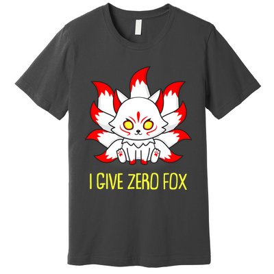Funny I Give Zero Fox Japanese Nine Tail Fox Premium T-Shirt