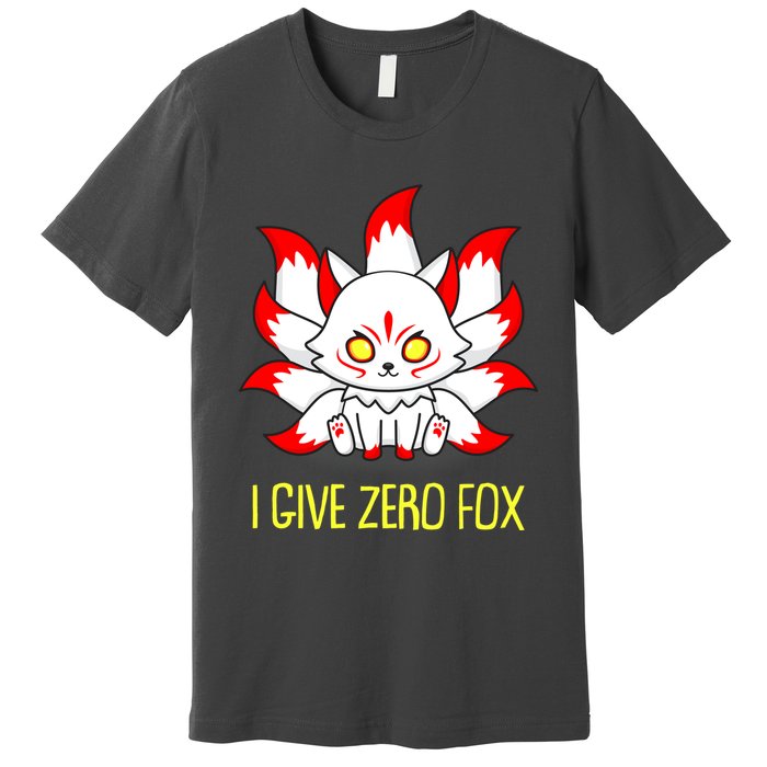 Funny I Give Zero Fox Japanese Nine Tail Fox Premium T-Shirt