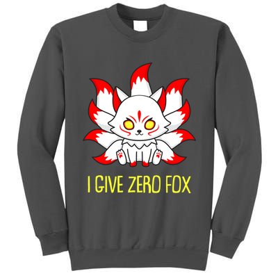 Funny I Give Zero Fox Japanese Nine Tail Fox Tall Sweatshirt