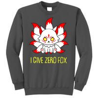 Funny I Give Zero Fox Japanese Nine Tail Fox Tall Sweatshirt