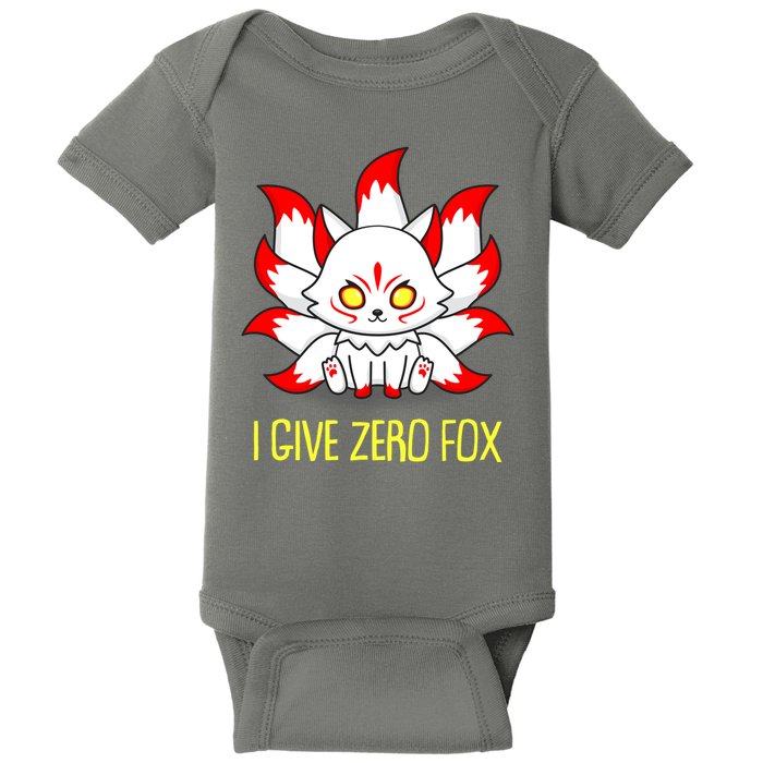 Funny I Give Zero Fox Japanese Nine Tail Fox Baby Bodysuit
