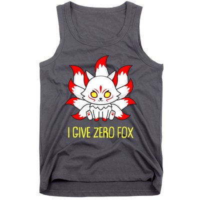 Funny I Give Zero Fox Japanese Nine Tail Fox Tank Top