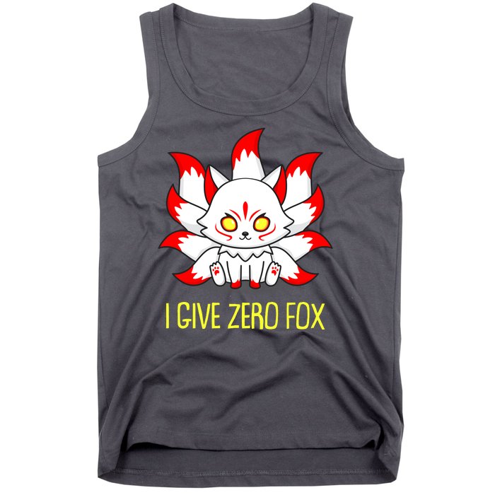 Funny I Give Zero Fox Japanese Nine Tail Fox Tank Top