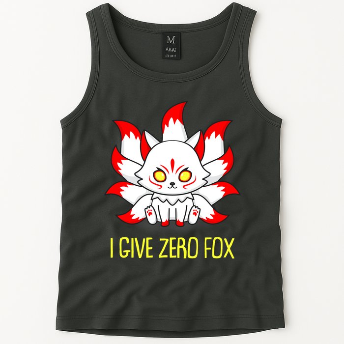 Funny I Give Zero Fox Japanese Nine Tail Fox Tank Top