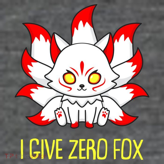 Funny I Give Zero Fox Japanese Nine Tail Fox Tank Top