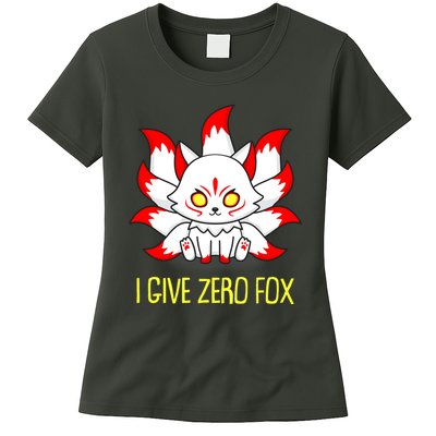 Funny I Give Zero Fox Japanese Nine Tail Fox Womens T-Shirt