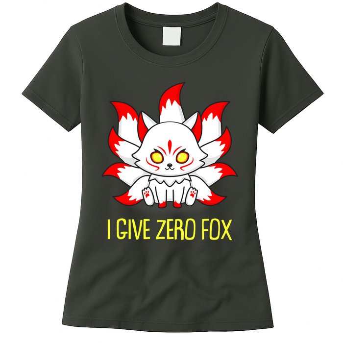 Funny I Give Zero Fox Japanese Nine Tail Fox Womens T-Shirt