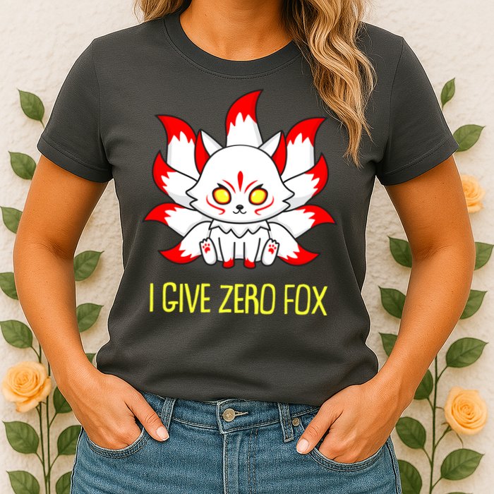 Funny I Give Zero Fox Japanese Nine Tail Fox Womens T-Shirt