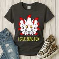 Funny I Give Zero Fox Japanese Nine Tail Fox Womens T-Shirt