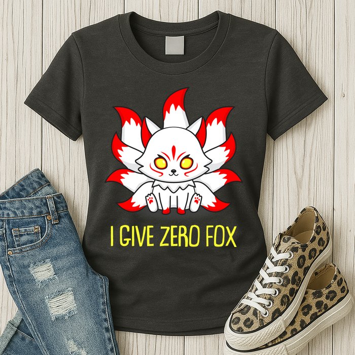 Funny I Give Zero Fox Japanese Nine Tail Fox Womens T-Shirt