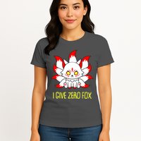 Funny I Give Zero Fox Japanese Nine Tail Fox Womens T-Shirt