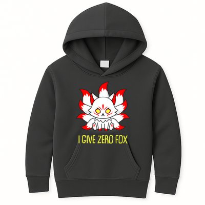 Funny I Give Zero Fox Japanese Nine Tail Fox Kids Hoodie