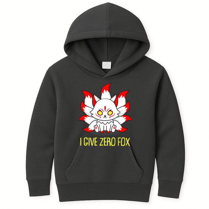 Funny I Give Zero Fox Japanese Nine Tail Fox Kids Hoodie