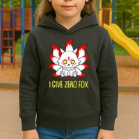 Funny I Give Zero Fox Japanese Nine Tail Fox Kids Hoodie