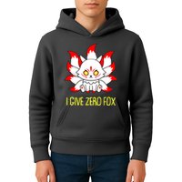 Funny I Give Zero Fox Japanese Nine Tail Fox Kids Hoodie