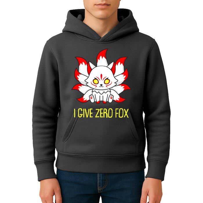 Funny I Give Zero Fox Japanese Nine Tail Fox Kids Hoodie