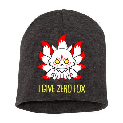 Funny I Give Zero Fox Japanese Nine Tail Fox Short Acrylic Beanie