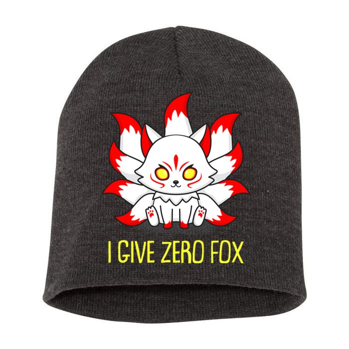 Funny I Give Zero Fox Japanese Nine Tail Fox Short Acrylic Beanie