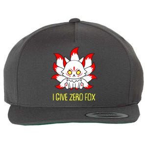 Funny I Give Zero Fox Japanese Nine Tail Fox Wool Snapback Cap