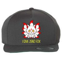 Funny I Give Zero Fox Japanese Nine Tail Fox Wool Snapback Cap