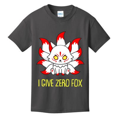 Funny I Give Zero Fox Japanese Nine Tail Fox Kids T-Shirt