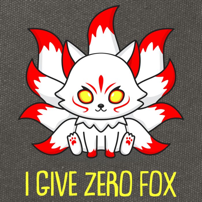Funny I Give Zero Fox Japanese Nine Tail Fox Cotton Canvas Backpack