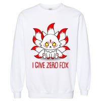 Funny I Give Zero Fox Japanese Nine Tail Fox Garment-Dyed Sweatshirt