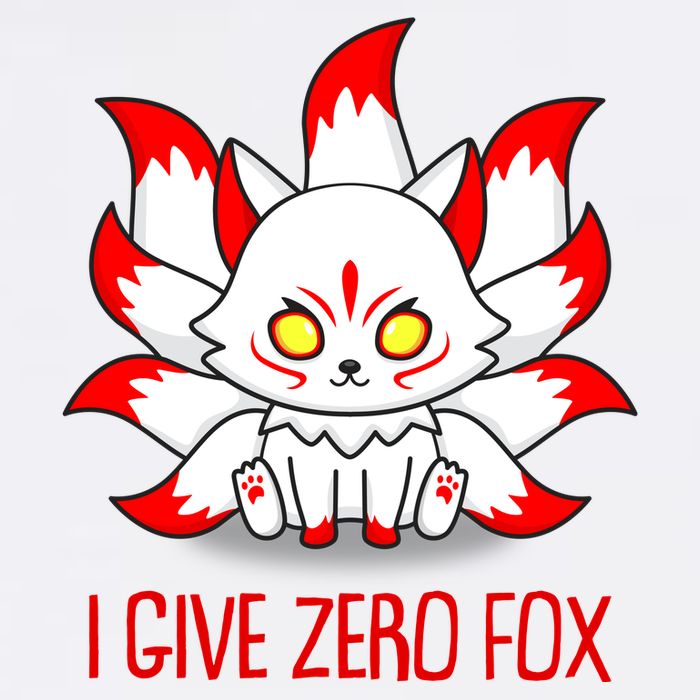 Funny I Give Zero Fox Japanese Nine Tail Fox Garment-Dyed Sweatshirt
