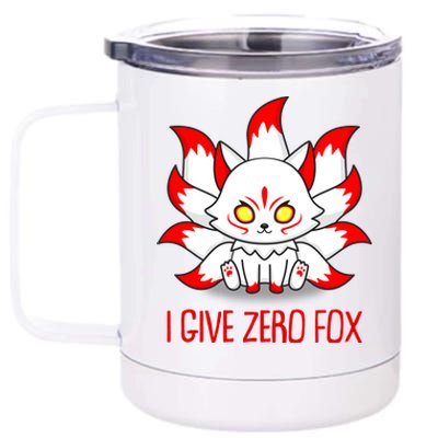 Funny I Give Zero Fox Japanese Nine Tail Fox 12 oz Stainless Steel Tumbler Cup