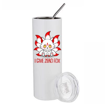 Funny I Give Zero Fox Japanese Nine Tail Fox Stainless Steel Tumbler