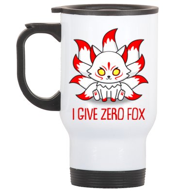 Funny I Give Zero Fox Japanese Nine Tail Fox Stainless Steel Travel Mug