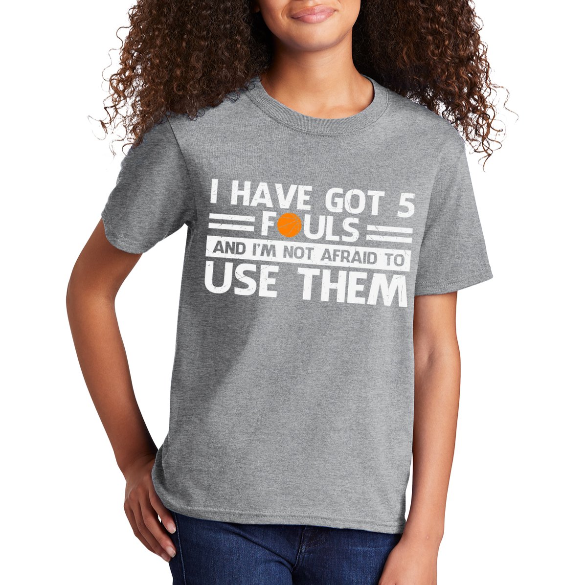 Funny I've Got 5 Fouls Funny Basketball Player Basketball Quotes Kids T-Shirt