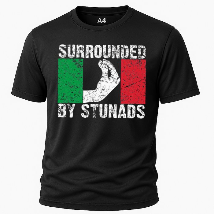 Funny Italian Gift For Cool Surrounded By Stunads Cooling Performance Crew T-Shirt