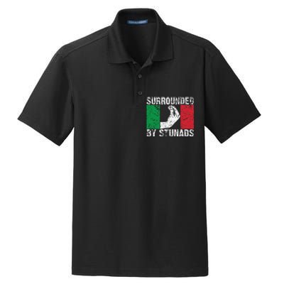 Funny Italian Gift For Cool Surrounded By Stunads Dry Zone Grid Polo