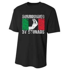 Funny Italian Gift For Cool Surrounded By Stunads Performance Sprint T-Shirt