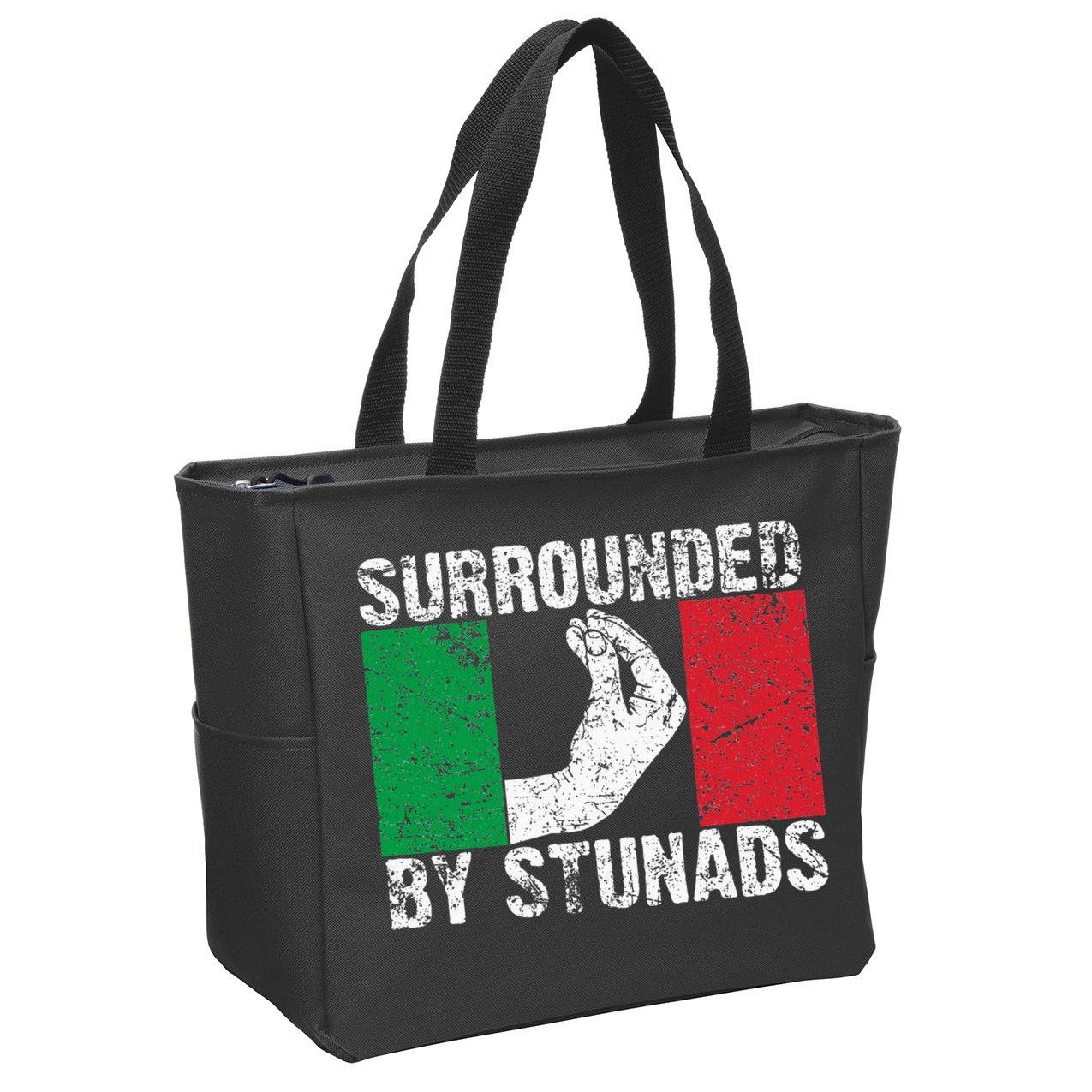Funny Italian Gift For Cool Surrounded By Stunads Zip Tote Bag