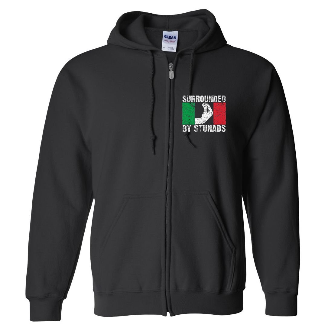 Funny Italian Gift For Cool Surrounded By Stunads Full Zip Hoodie