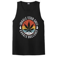 Funny Inhale Good Shit Exhale Gift Bullshit Weed Marijuana Cannabis PosiCharge Competitor Tank