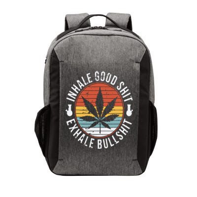 Funny Inhale Good Shit Exhale Gift Bullshit Weed Marijuana Cannabis Vector Backpack