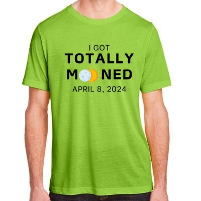 Funny I Got Totally Mooned Total Solar Eclipse April 8 Adult ChromaSoft Performance T-Shirt