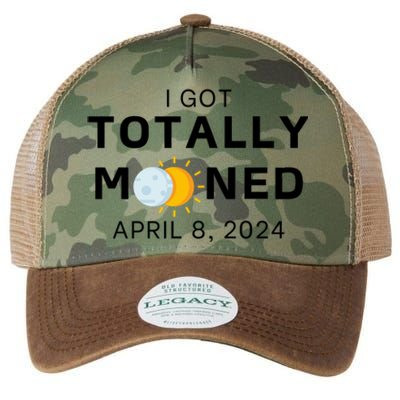 Funny I Got Totally Mooned Total Solar Eclipse April 8 Legacy Tie Dye Trucker Hat