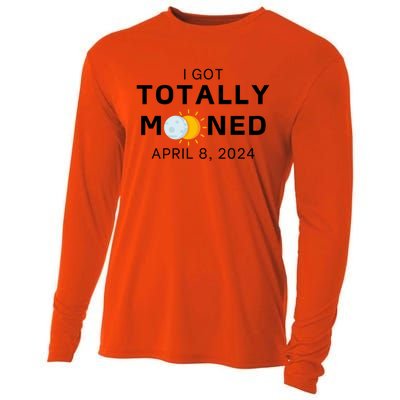 Funny I Got Totally Mooned Total Solar Eclipse April 8 Cooling Performance Long Sleeve Crew