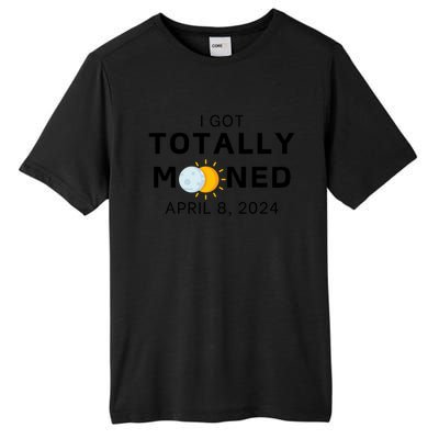 Funny I Got Totally Mooned Total Solar Eclipse April 8 Tall Fusion ChromaSoft Performance T-Shirt