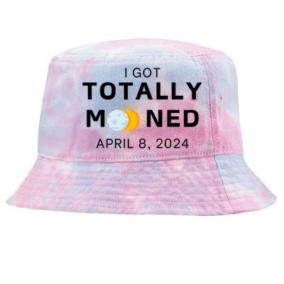 Funny I Got Totally Mooned Total Solar Eclipse April 8 Tie-Dyed Bucket Hat